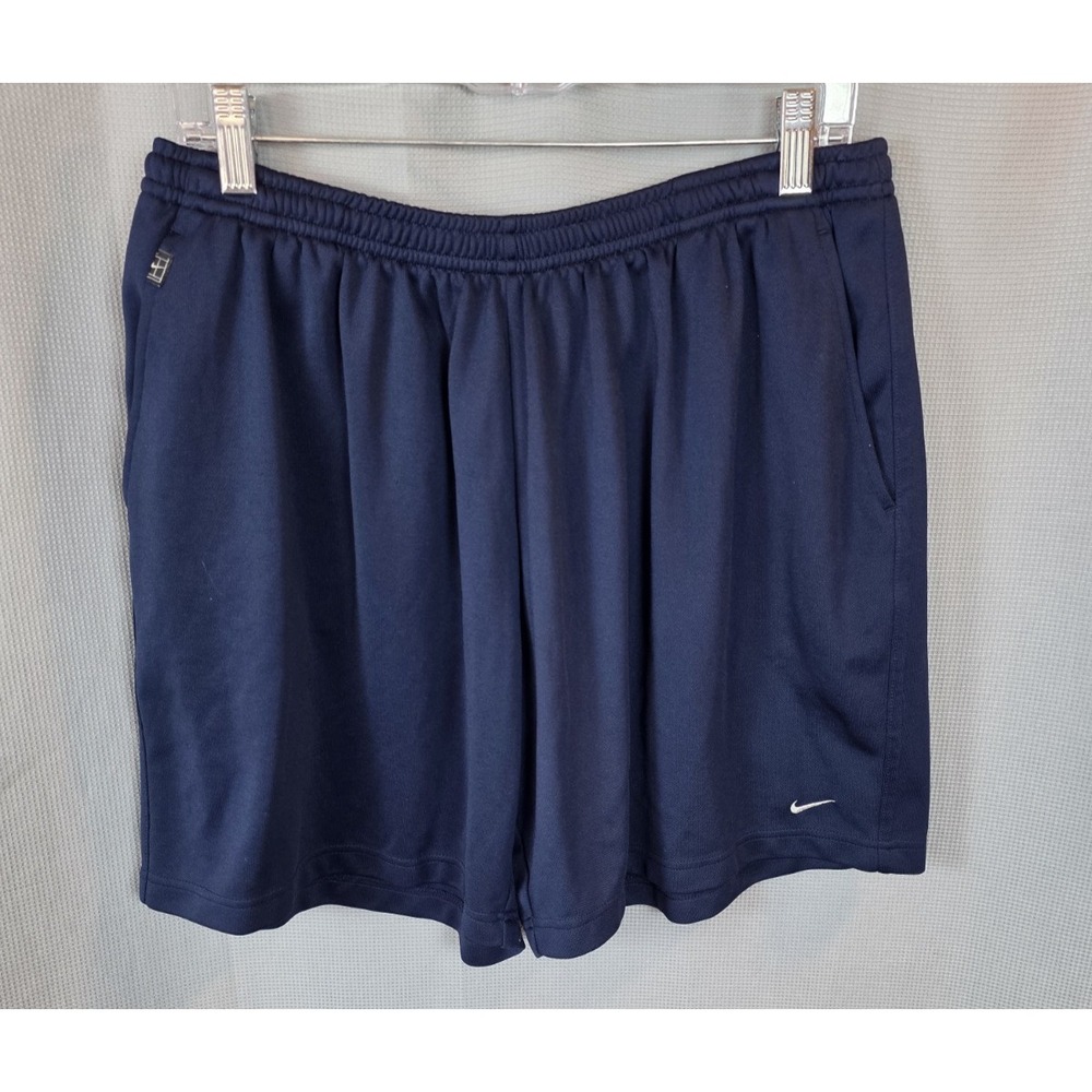 Nike Court Flex Mens XL Dri-FIT Tennis Shorts Blue Zip Pocket 455618-010
